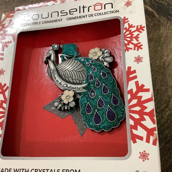 NWT Counseltron Collector Peacock Swarovski ornament - Picture 1 of 8